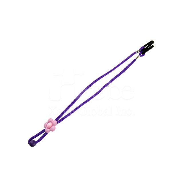 紫色小花朵口罩繩
