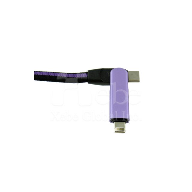 葡萄紫訂造USB叉電線