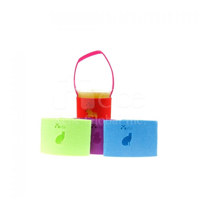 糖果色鏤空Logo羊毛氈訂造飲料提袋 宣傳禮品