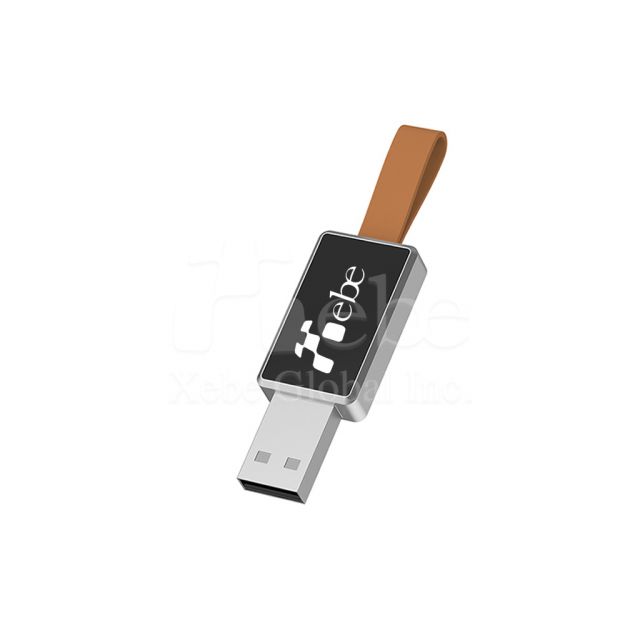 棕色logo發光USB手指