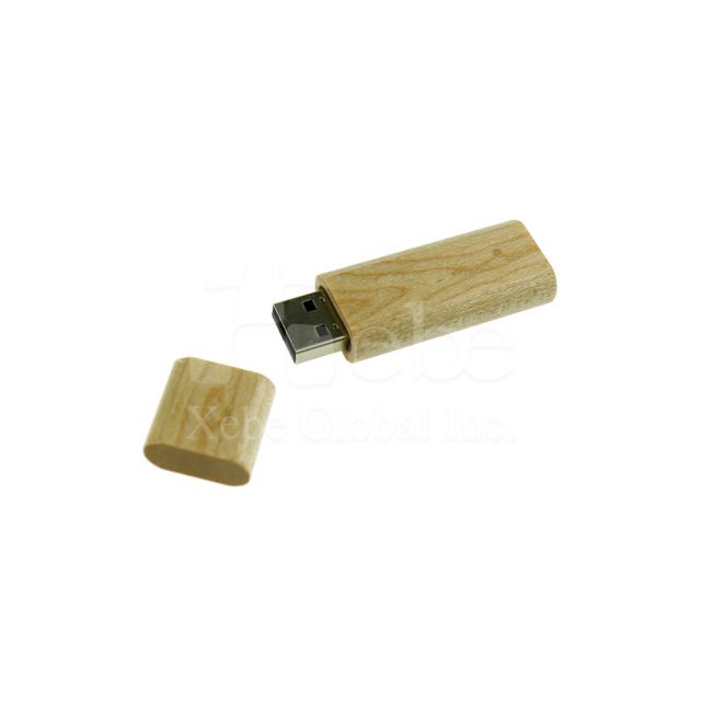 開蓋式防塵木頭USB手指