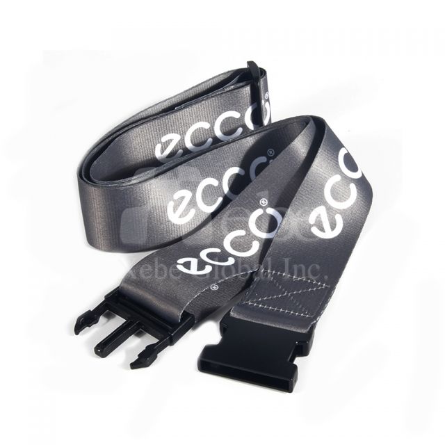 黑色簡約LOGO訂造插扣行李束帶