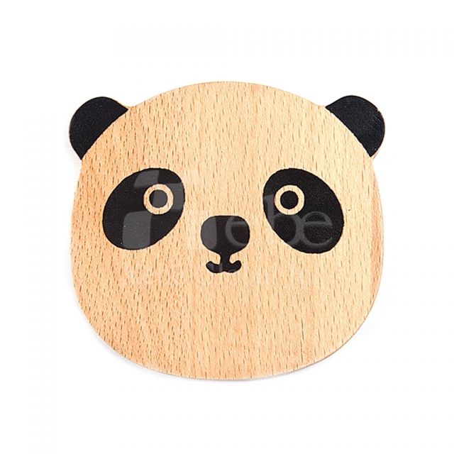 熊貓造型木頭訂造杯墊