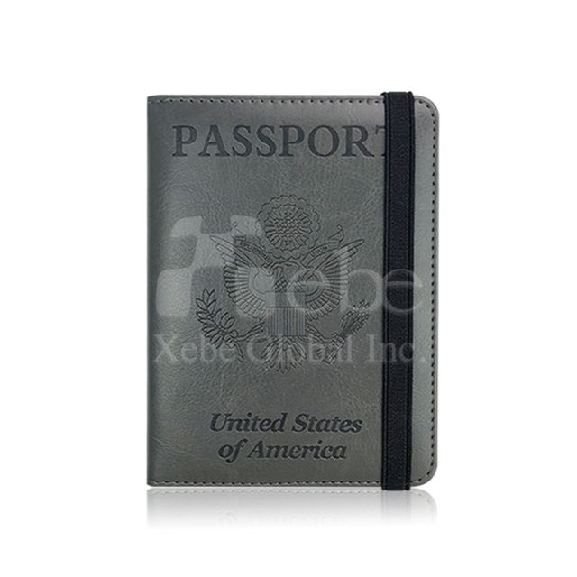 深灰色訂造束帶款護照夾