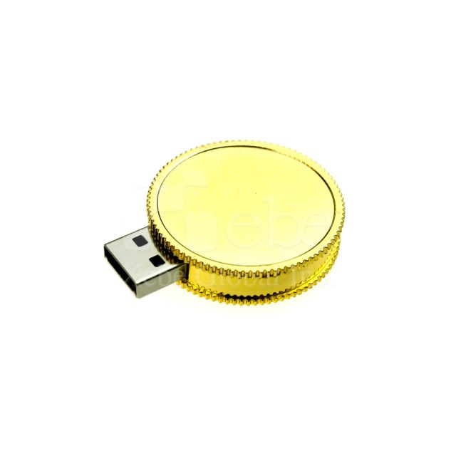 金色金屬USB手指 圓形款