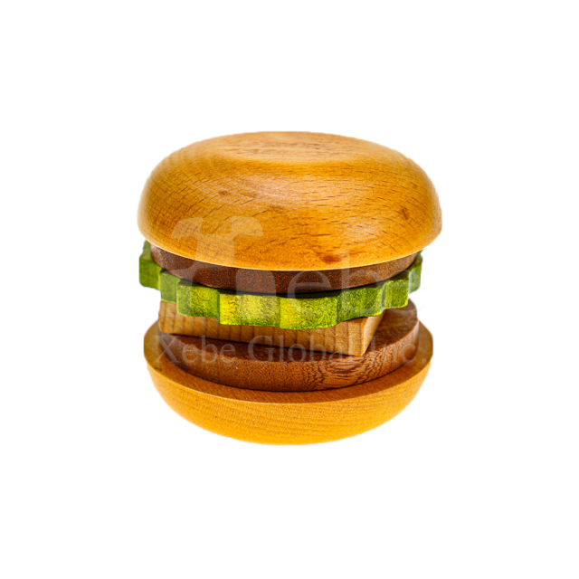 漢堡造型訂造木頭杯墊組