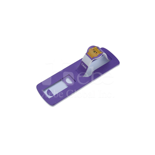 紫色熊熊背貼式訂造手機指環支架
