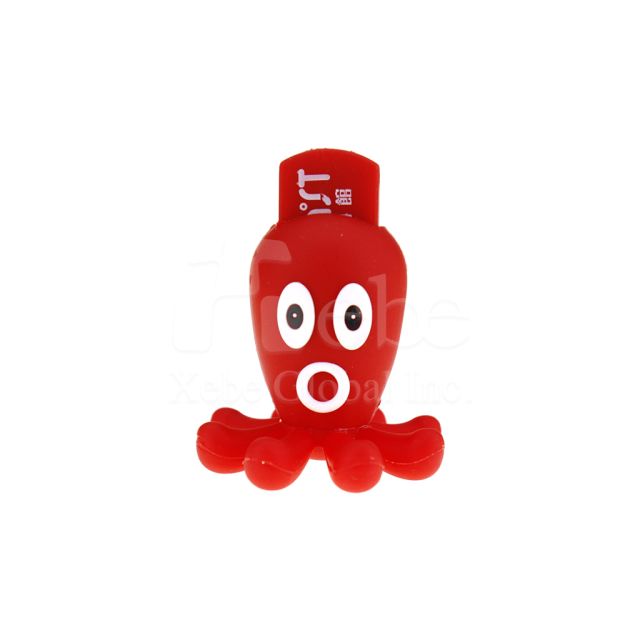 Red octopus customized flash drive