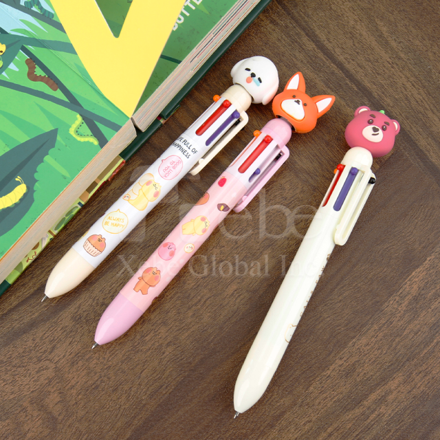 訂造多色原子筆 可愛動物大頭筆