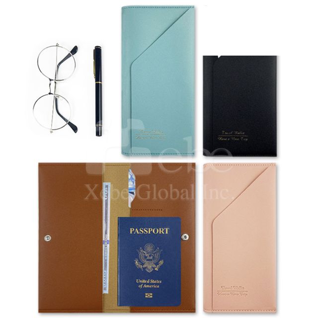 櫻花粉長版護照夾 多功能訂造護照套