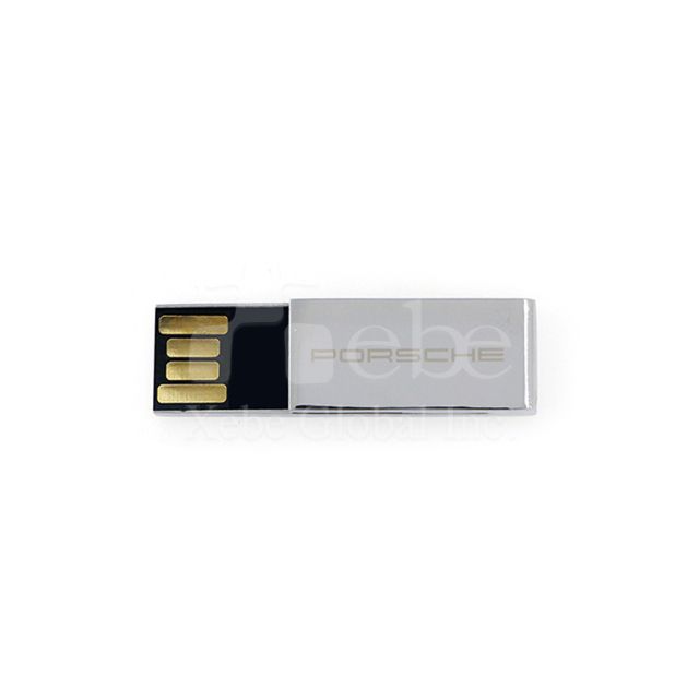 silver textured metal flash drive