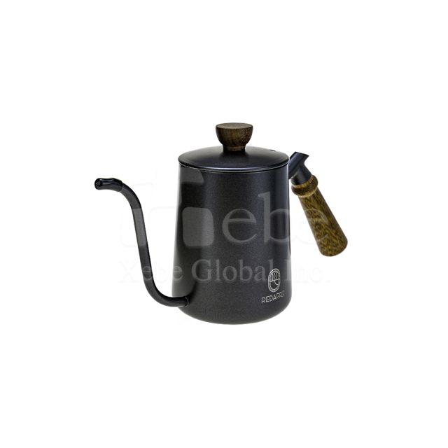 pour over coffee kettle narrow spout with wooden handle