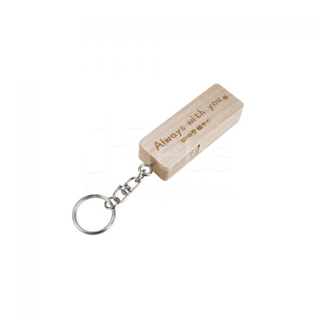 rotating wooden pen drive keychain