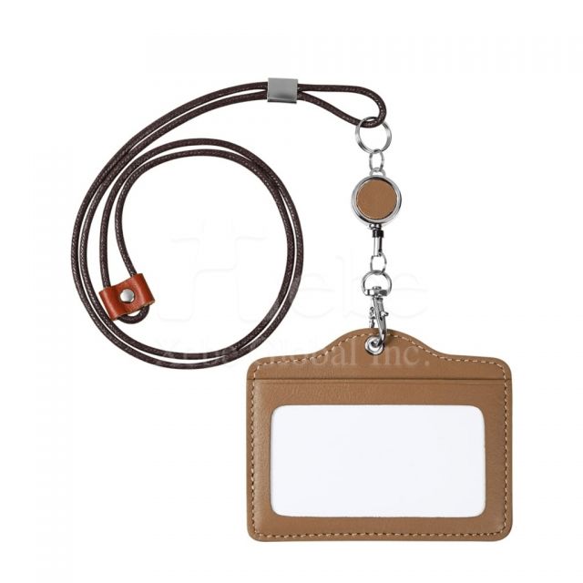 stretchy brown leather card holder