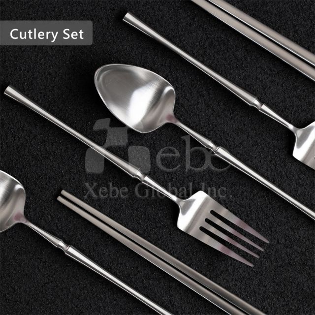 customized eco friendly cutlery set with leather cover