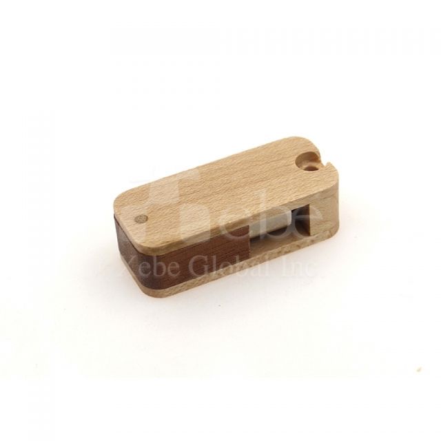 two color rotating wooden flash drive