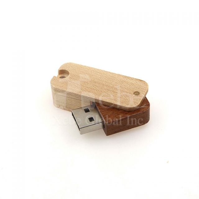 two color rotating wooden flash drive