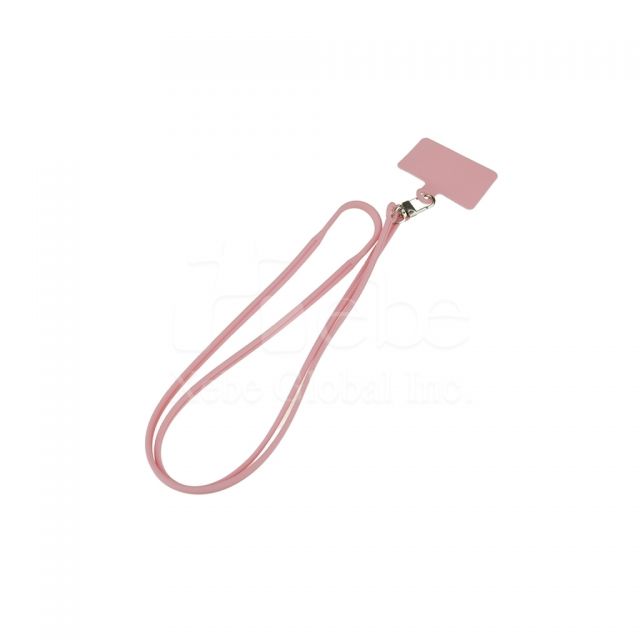 pink customized mobile phone lanyard plain mobile phone lanyard