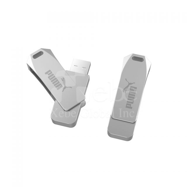 corporate logo rotating metal pen drive